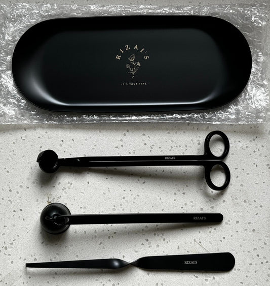 Black Luxury Candle Accessory Kit