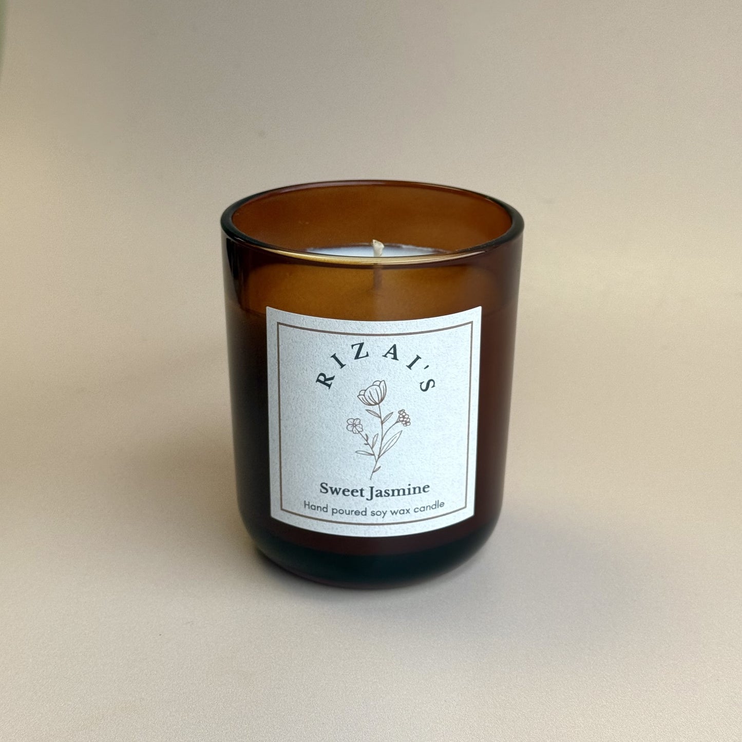 Sweet Jasmine Scented Amber Jar Candle